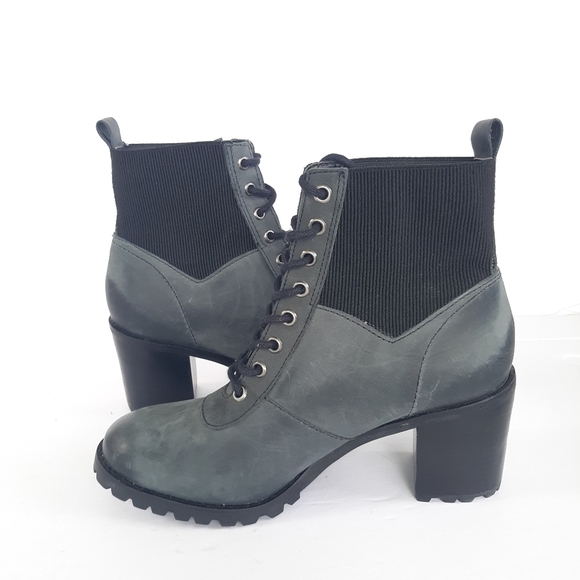 Matisse Leather Lace Up Ankle Boots Moss - Picture 3 of 8